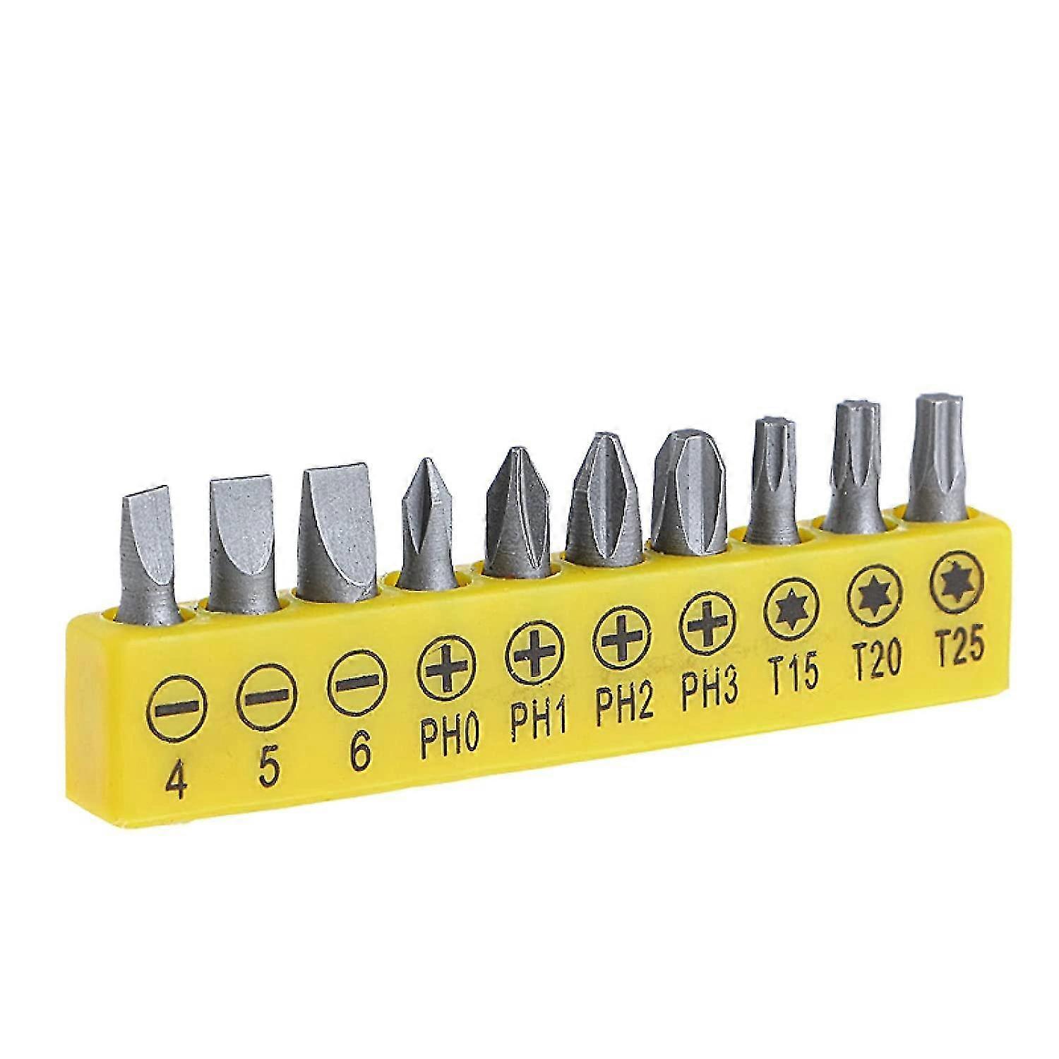 10pcs 25mm slot/ph/torx cross bit drill head screwdriver bits hand tools anti-slip electric hex shank a