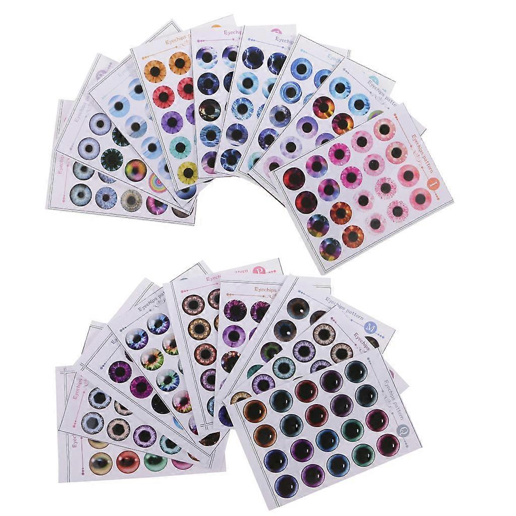 18 Sheets Eyes Chips Pattern (A to R) Suitable For 1/6 Blythe Doll DIY Making & Repair