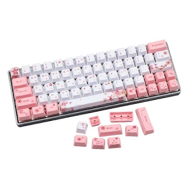 Durable Cherry Blossom PBT Keycaps Dye-Sublimation Keycap Replacement Accessory