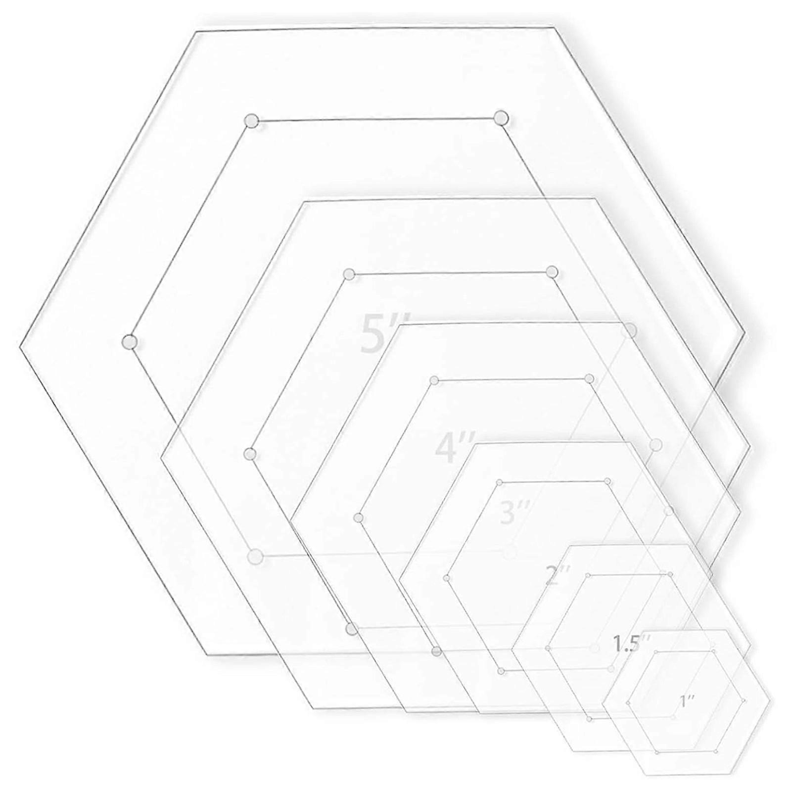 Patchworks Template Set Mini Hexagons In 6 Sizes Multifunctional Sewing Patchworks Ruler for Quilting Sewing