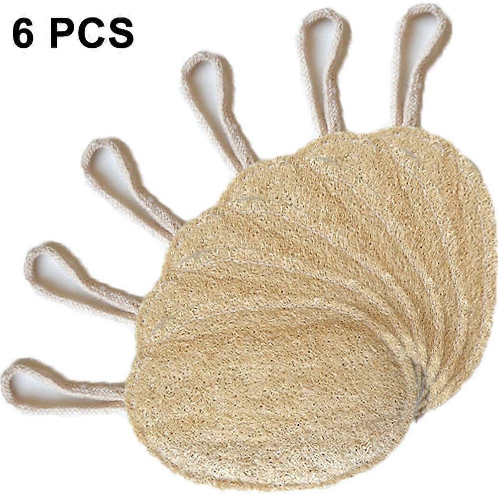 6 -Pack - Luffa Sponge From Sustainable And Natural Materials - Robust & Environmentally Friendly Luffashwamm - Plastic -Free Loofah Sponge