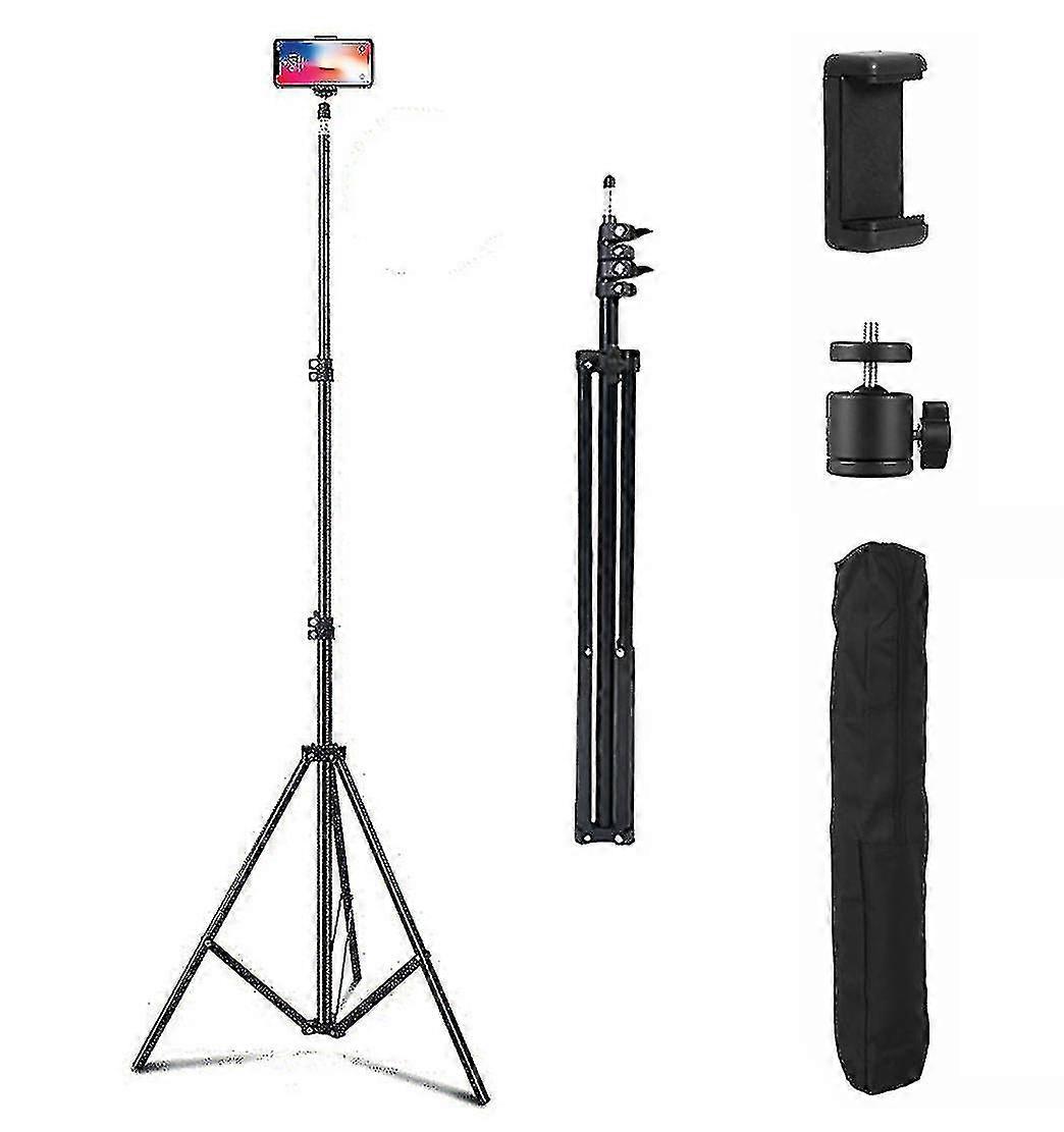 Adjustable 2.1m Tripod Stand Mobile Phone Amp; Camera Holder With Carry Bag_xnsa