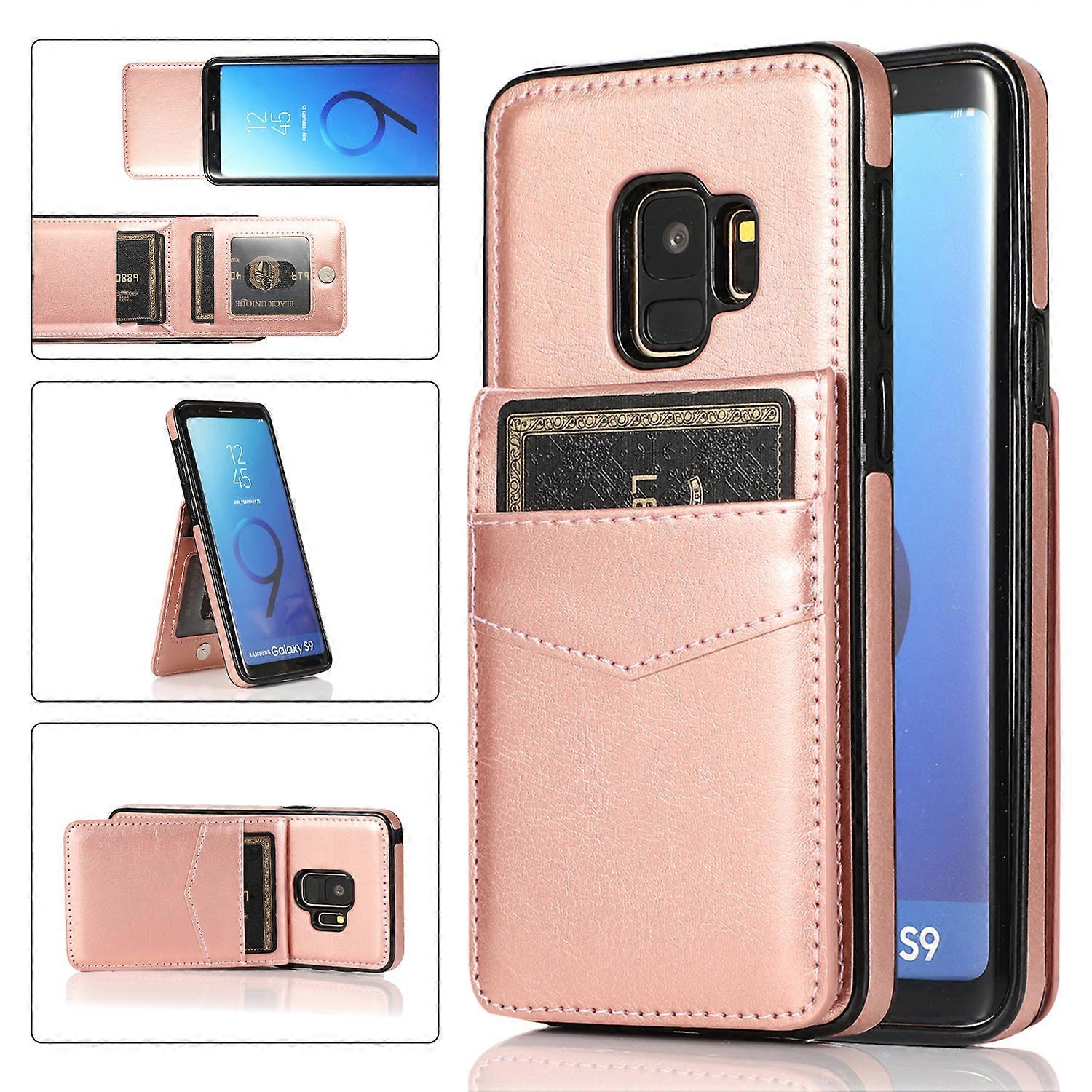 Business Style PU Leather Case for Samsung S9 with Card Holder, Wallet Function, Stnad Function, Fall Protection