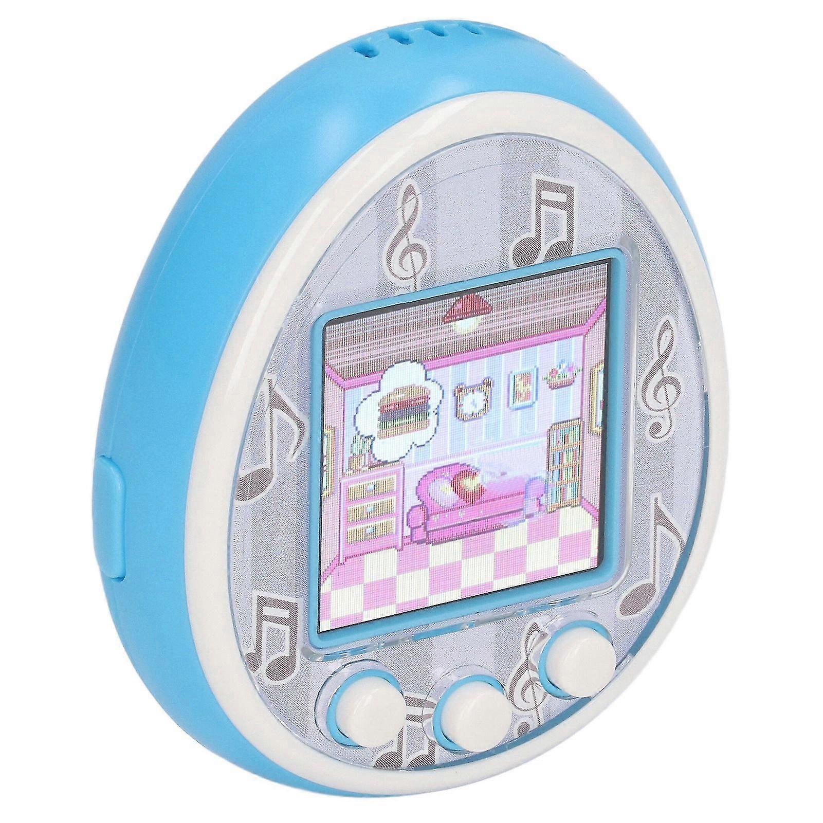 Virtual Electronic Digital Pet HD Screen Pretend Play Chat Clock Interactive Pet Game Machine Light Blue