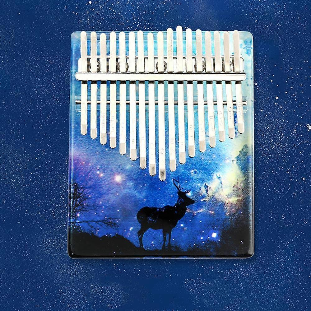 Kalimba Acrylic 17 Key Thumb Piano With Tuner Hammer Compatible With Beginner(Splendid Moose)