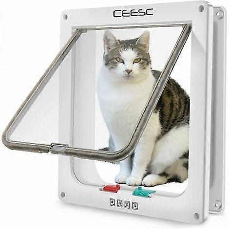 LN-orchide-Large Cat Flap (External Size 28cm x 24.9cm), 4-Way Locking Cat Flap for Cats and Small Dogs <63cm Circumference, Easy to Install and Use