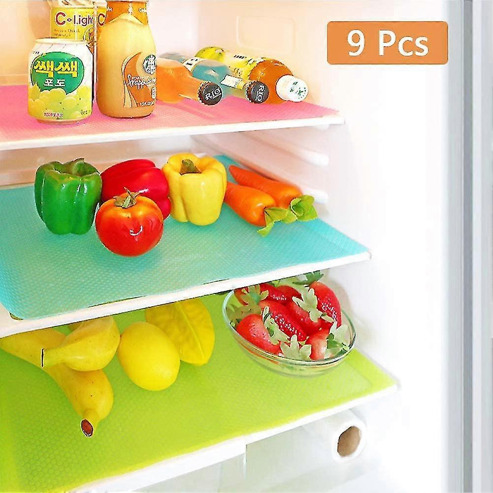 12 Pcs 9 Fridge Mats Antibacterial Moisture Wick Mats