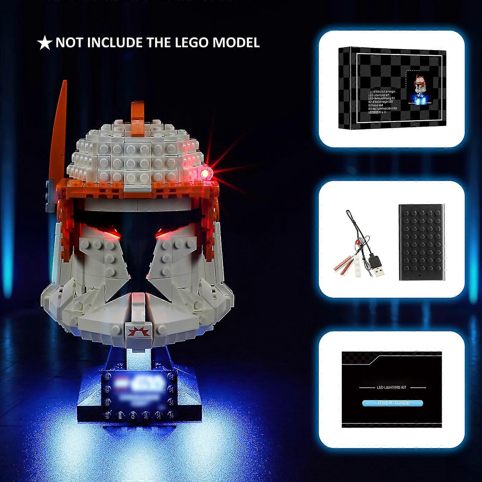 LED Light Kit for 75350 Clone Commander Cod Helmet Building Block Set (NOT Include the Model) Bricks Toys for Children