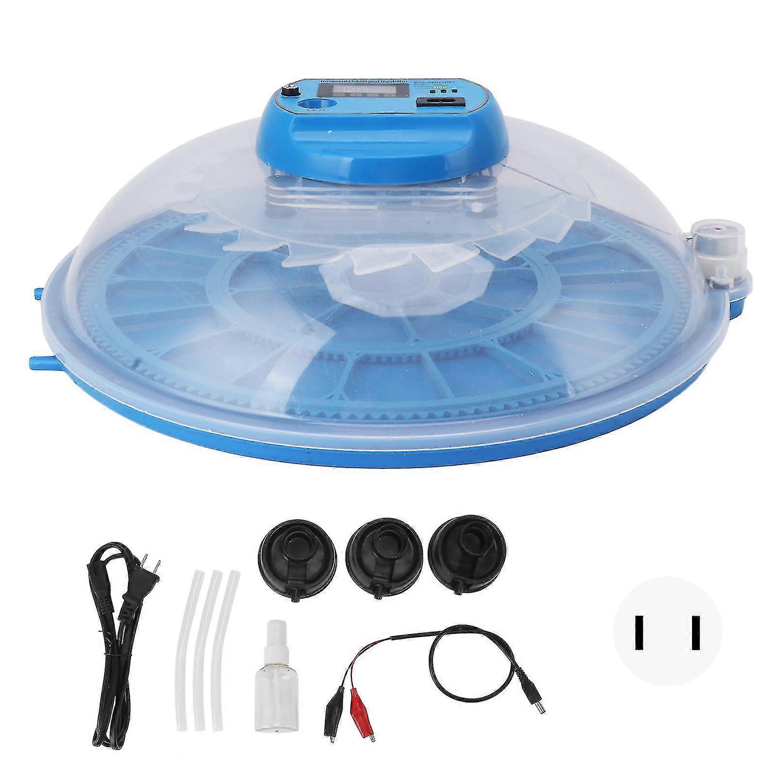 LED Display Egg Incubator 26 Eggs Hatching Clear View Auto Egg Turner Temperature Control Dual Power Source US Plug
