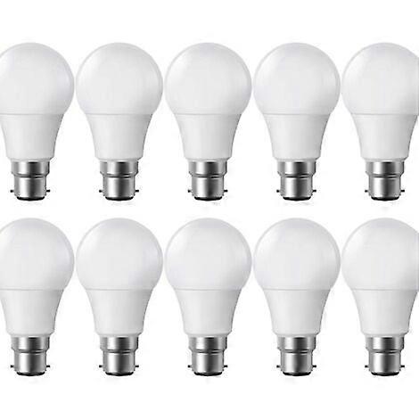 Set of 10 B22 LED bulbs7W 6500K white