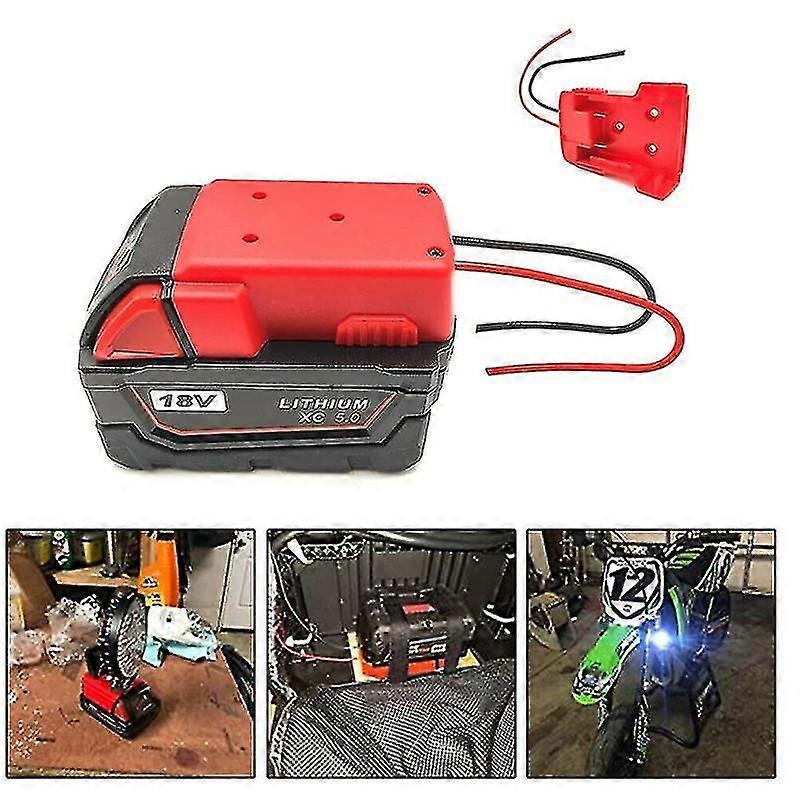 Battery Adapter For Milwaukee M18 Xc 18v To Dock Power 2 Wirings Output Diy-yky