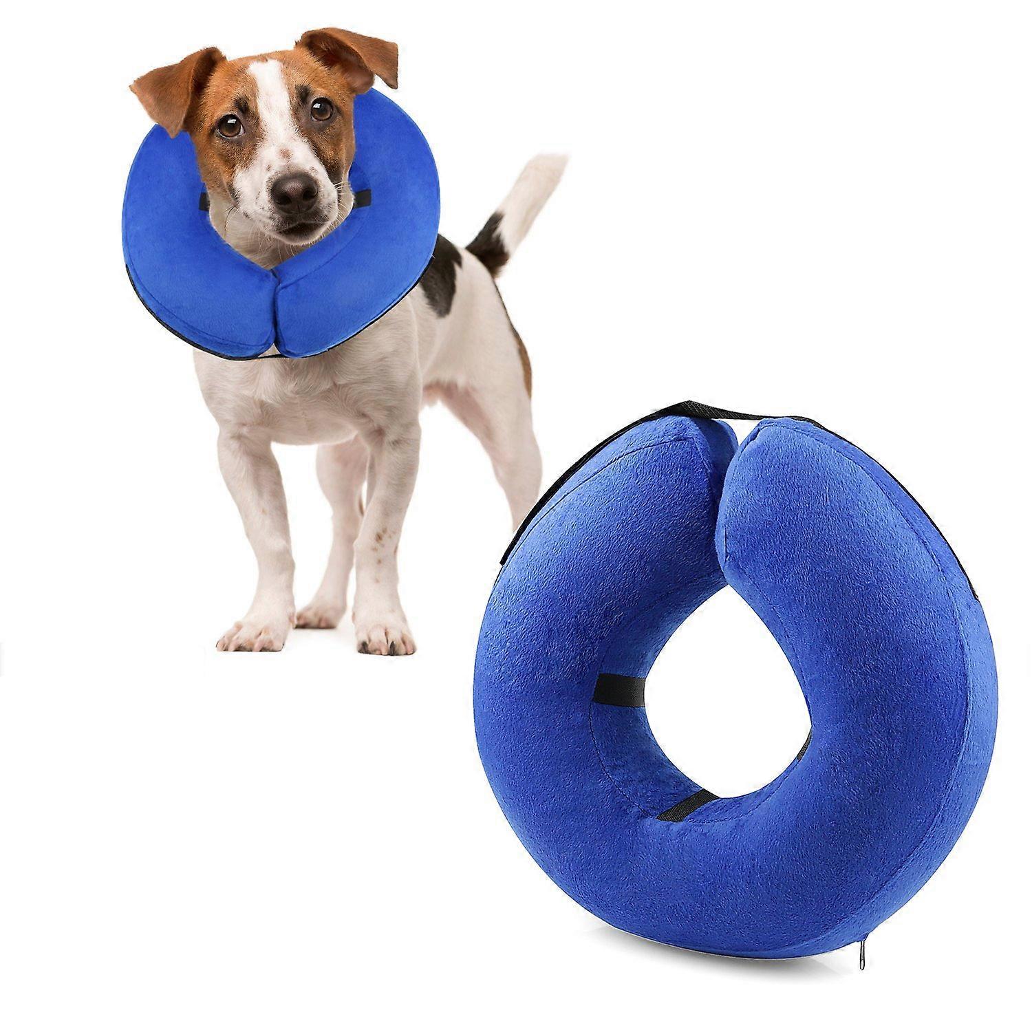 Coleira Cone Inflável de Proteção para Cães e Gatos, Ajustável Soft Pet Recovery E-Collar, Não Block Vision E-Collar