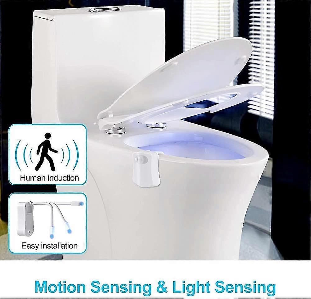 Toilet Night Light, Led Motion Sensor Night Lights, 2 Modes With 8 Changing