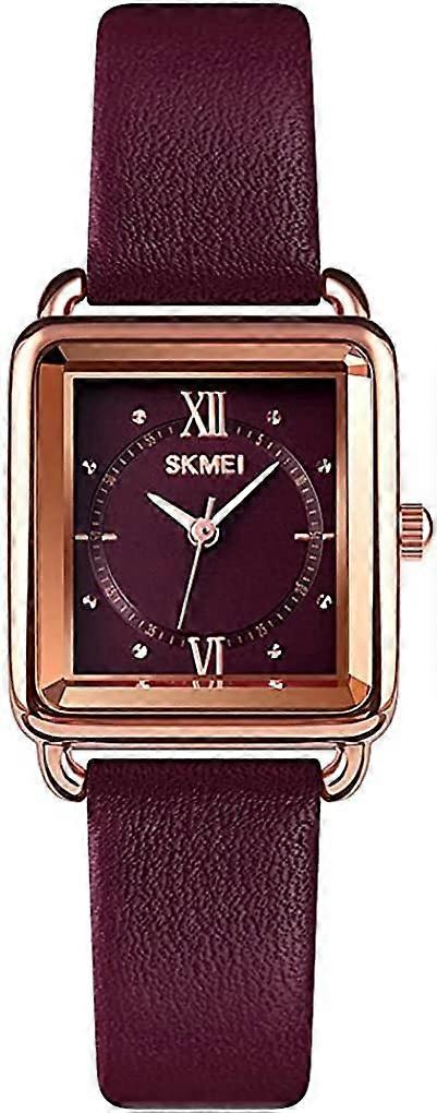 Square Watches for Women Slim Light Leather Band Small Waterproof Fashion Casual Simple Quartz Analog Wrist Watch Gifts 1702-purple
