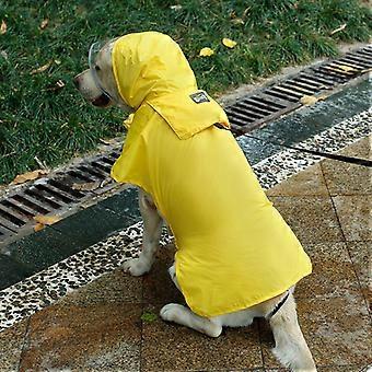 Haustier Kapuze Faltbarer Regenmantel für Hunde Regenjacke reflektierende Streifen Leichter verstellbarer Poncho für kleine mittelgroße Hunde (1 Packung, gelb, M)