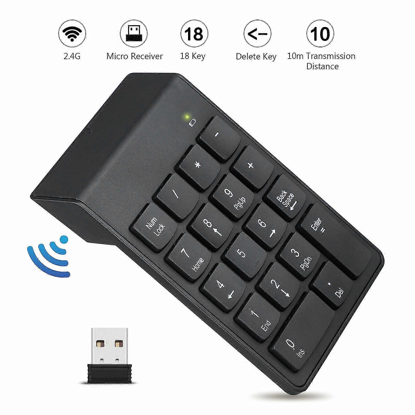 USB Wireless Number Pad Numpad Numeric Keypad Number Keyboard For Laptop Desktop