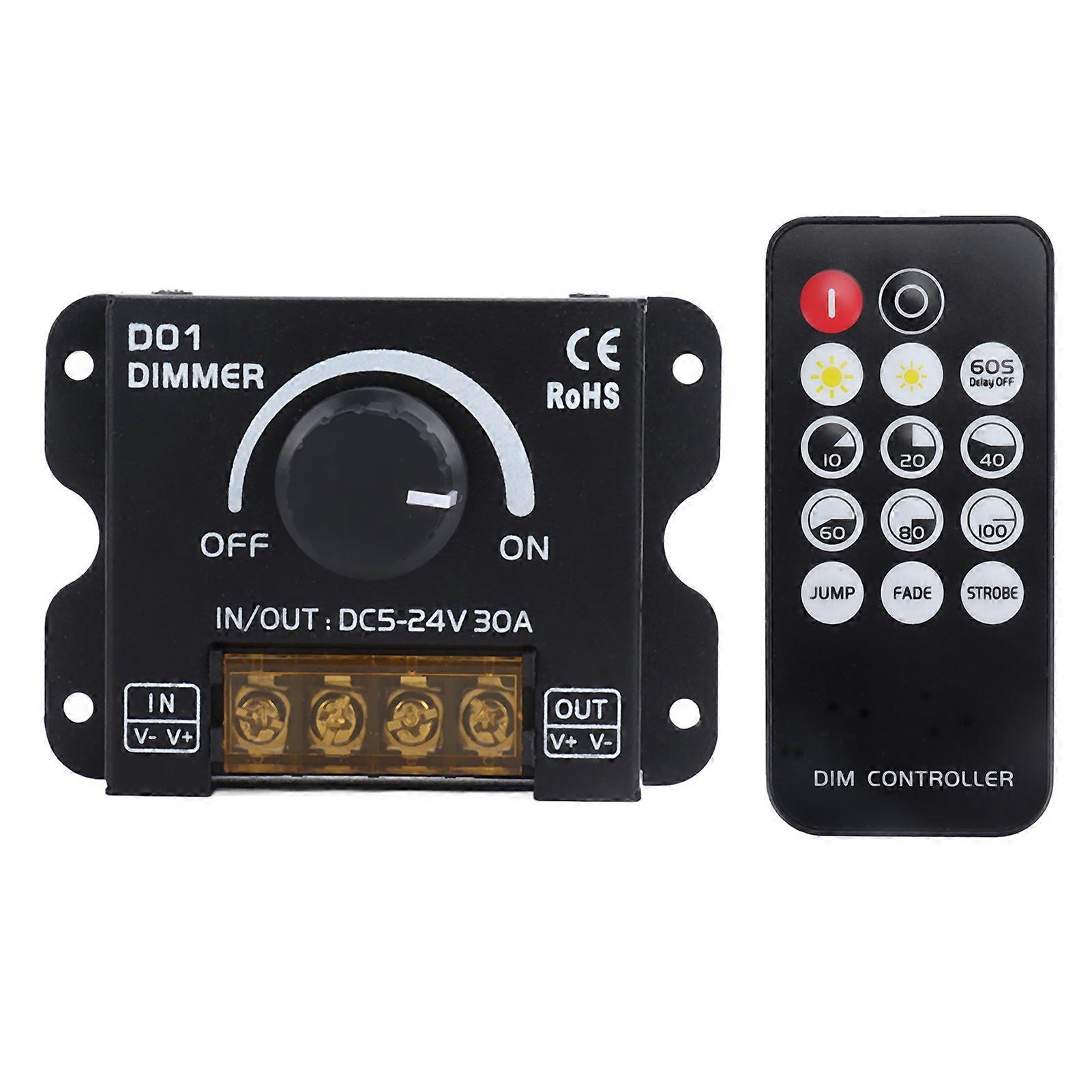 14 Key LED Light Strip Wireless Knob Dimmer Lighting Dimming Controller DC5V24V with Remote Control