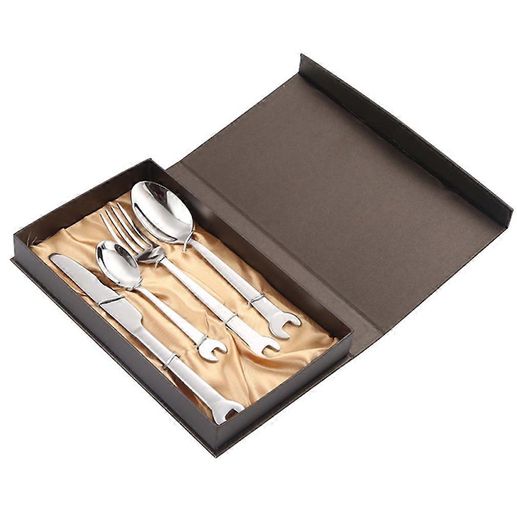 4pcs Cutlery Set Tableware Beef Spoons Fork Knife Stainless Steel