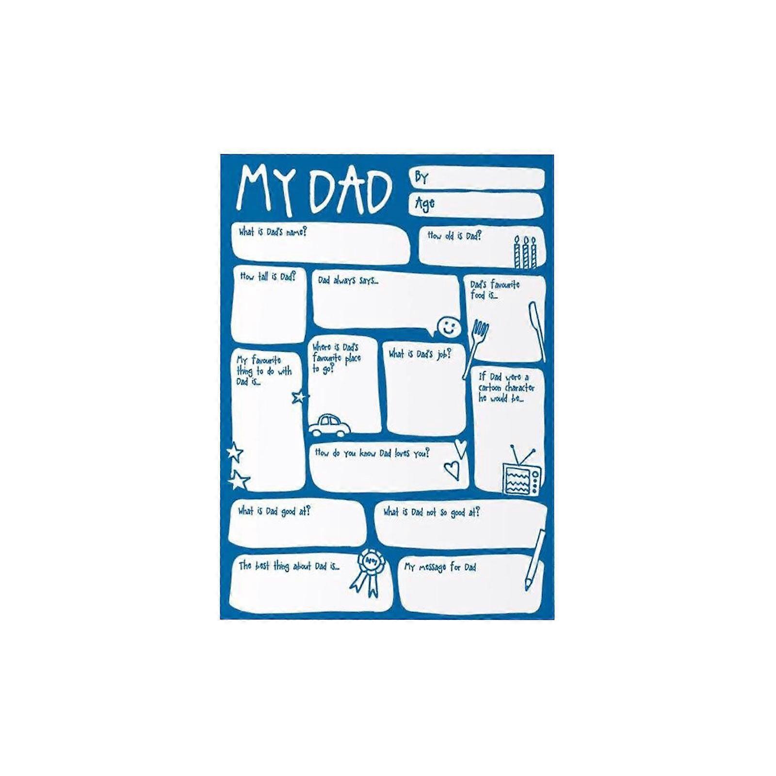 Funny Fathers Day Card Interview Q&A Keepsake Unique Fill in Blanks Birthday Card for Dad