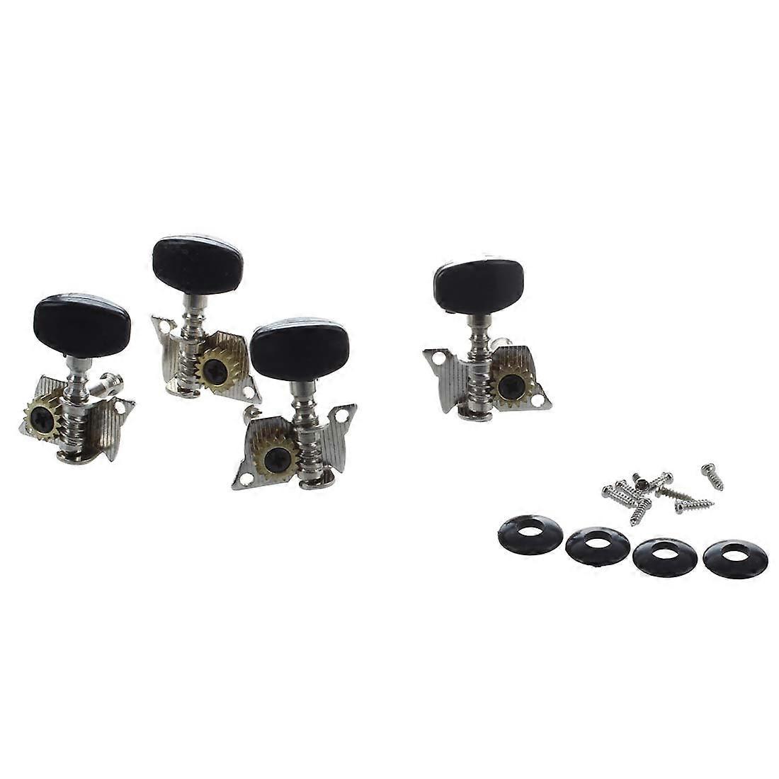 4 pezzi ukulele chitarra e piccole 4 corde pioli di accordatura della chitarra teste di macchina 2R e 2L, viti di montaggio incluse--argento e nero