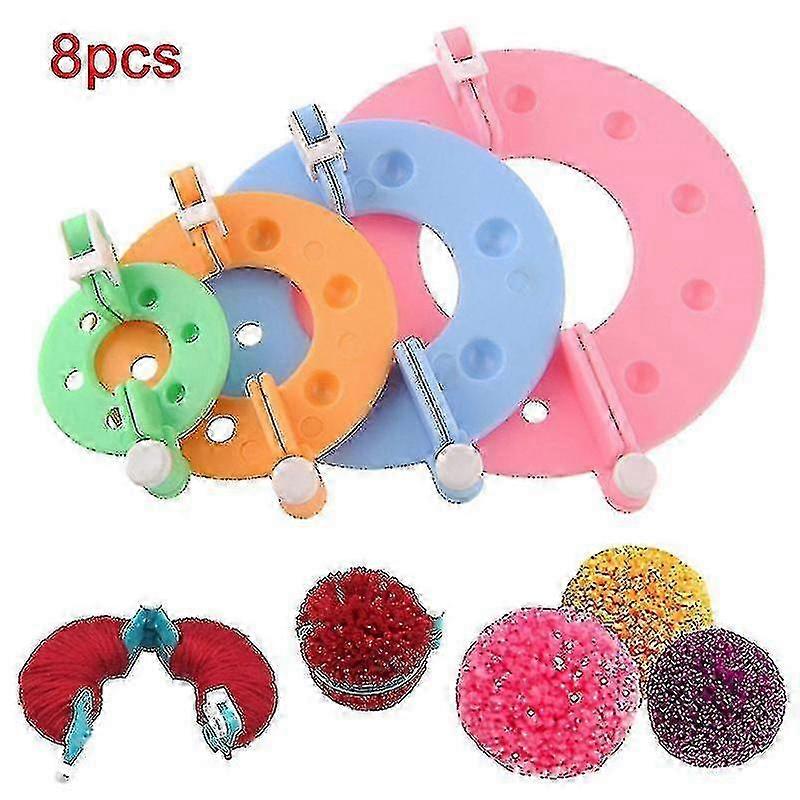 8 Pcs Pompom Maker Kit Knitting Crafts Different Sizes Plush Ball Making Tool