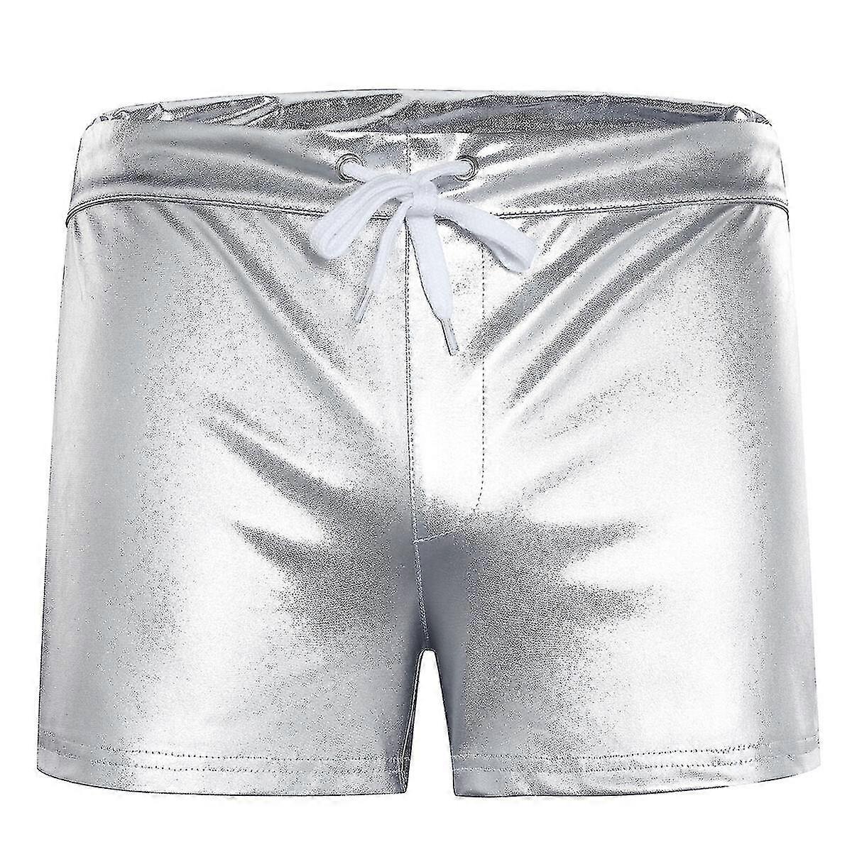 Pánske lesklé kožené šortky