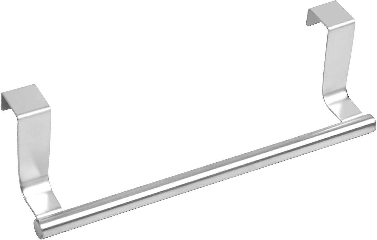 Towel Rack, Tea Towel Hook for Door Without Drilling, Towel Rack for Hanging on Cupboard, Stainless Steel Bathroom Towel Rack Kitchen Towel Rack (23cm