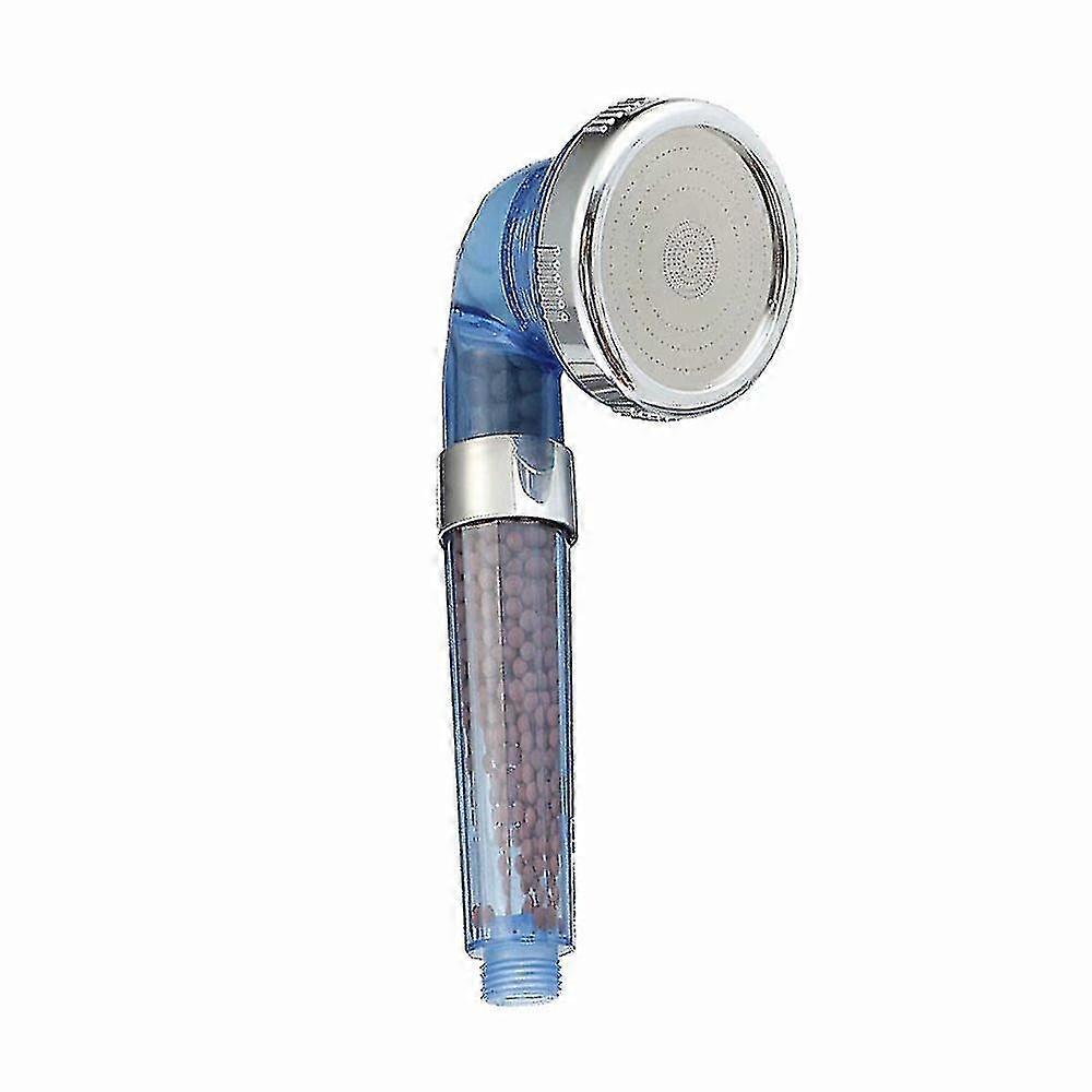 High Pressure Water Saving Anti Lime Shower Head Three Stage Shower Head Ionic Filtration System Blue
