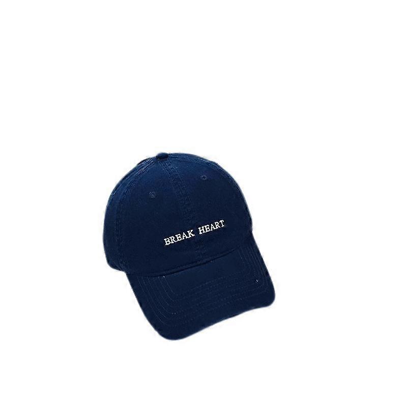 Letter Baseball Hatt, Casual Mångsidig Soft Top Capnavy blå
