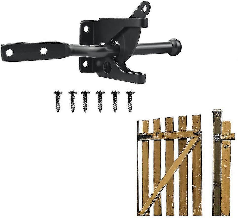 Stainless Steel Gate Latch Automatic Gravity Lever Automatic Black Gate Latch With M3 X 26 Screws For Timber Gate And Fence Gate Suffolk J Fence Gate
