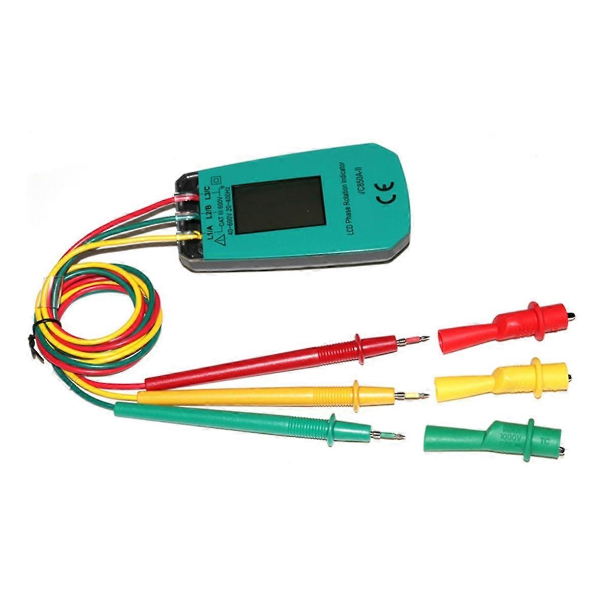 Tester trifase Indicatore di fase digitale Rilevatore di sequenza di fase LED Misuratore di tensione Tester di tensione 40V-600V CA