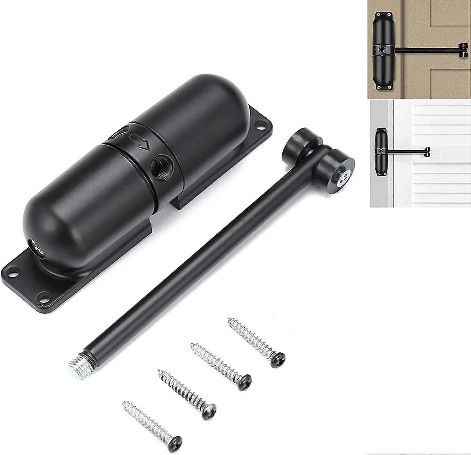 Easy-to-install safety spring door closer to convert hinged doors to self-closing