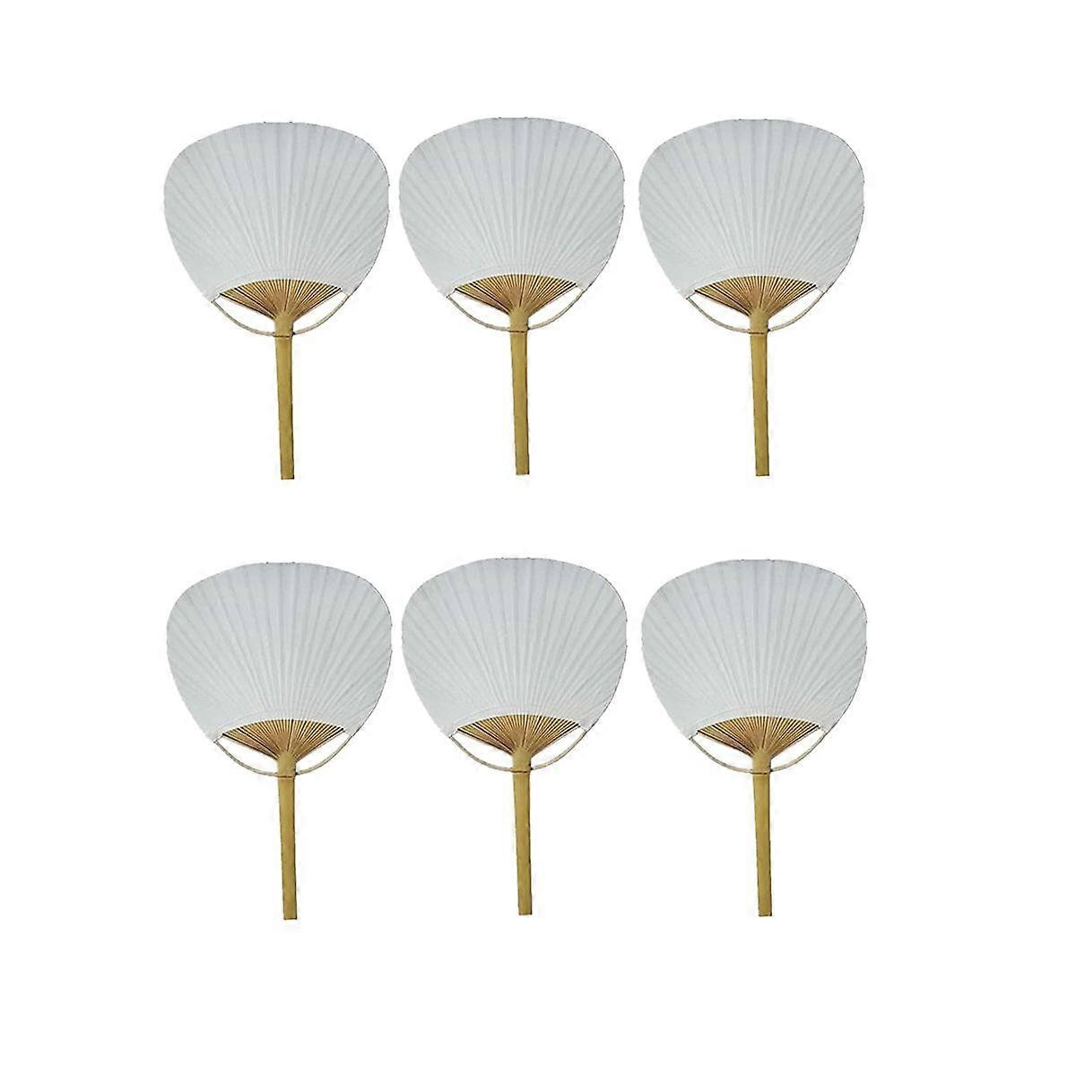 50 Pcs Pur Blanc Bambou Poignée Calligraphie Vierge Peinture Blanc Groupe Fan Blanc Fan Mariage Blanc Fan