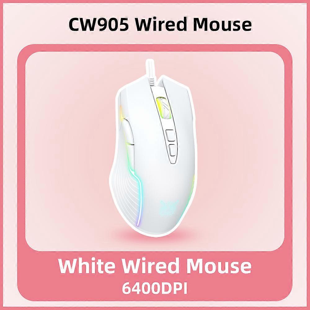 ONIKUMA CW905 Pink Wired Gaming Mouse 7 Programmable Buttons 6 Levels Adjustable DPI 7 RGB Lighting Modes Ergonomic Mice for PC