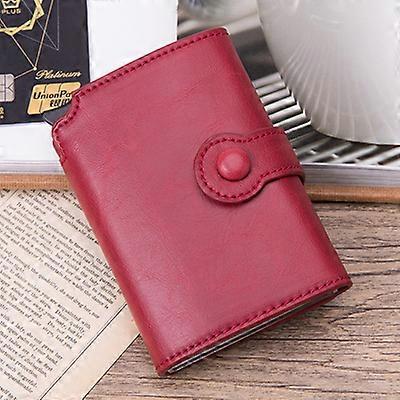 Men RFID Button Credit Card Holder High Quality Metal Aluminum Auto Pop-up RFID ID Card Case Black Wallet Coin Purse