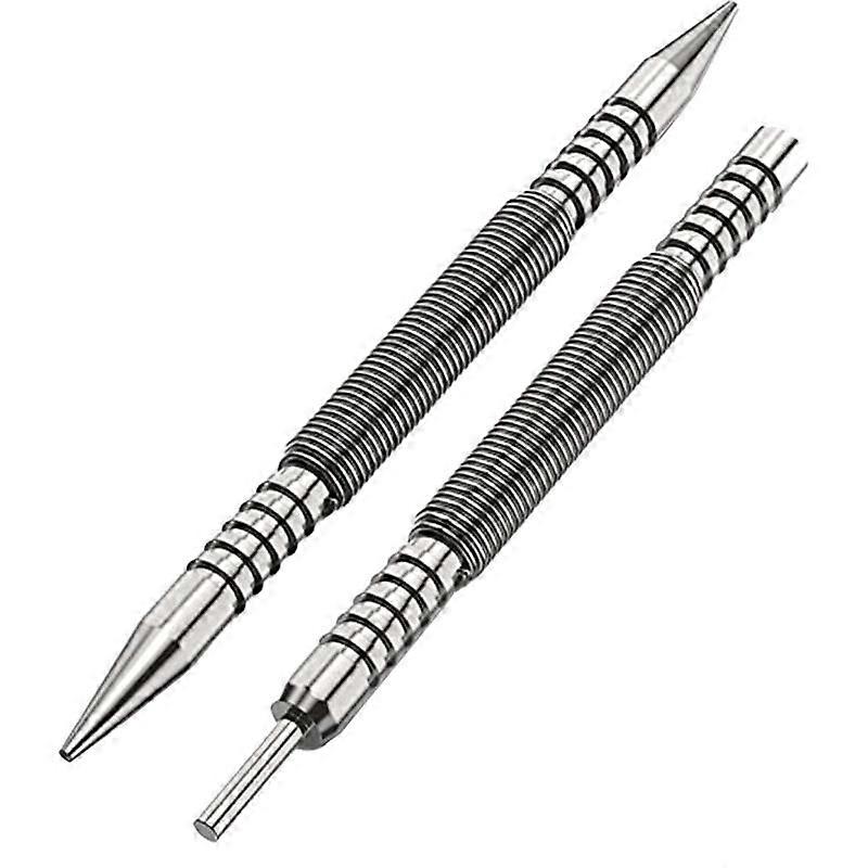 Spring Double End Nail Punch Set Center Hole Punch Spring Loaded Marker Metal Woodworking Drill Bit