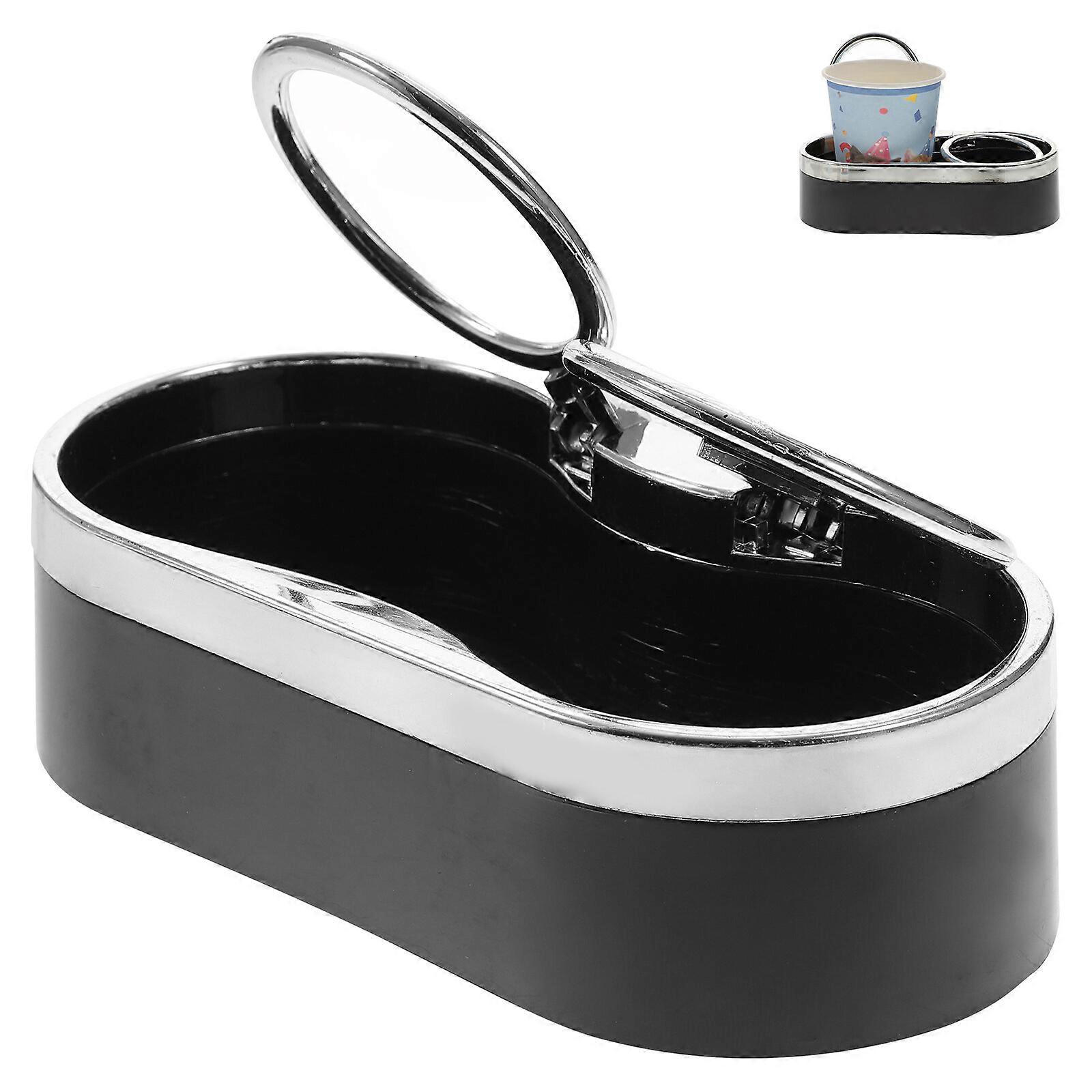 1Pc Multi-function Double-Cup Holder Automobile Water Drink Rack(Black)