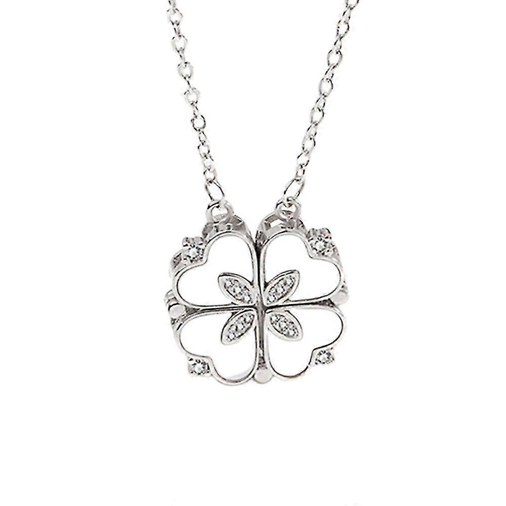 Love White Shell Four Leaf Clover kaulakoru