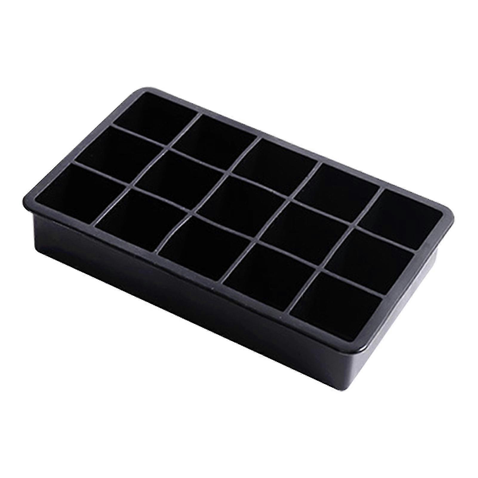 15 Grids Silicone Mold Large Square DIY Ice Cube Tray Easy Demolding Black Candy