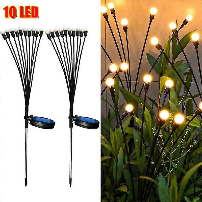 مصباح LED للطاقة الشمسية في الهواء الطلق حديقة ضوء الشمس تعمل بالطاقة أضواء المناظر الطبيعية المقاومة للماء الألعاب النارية مصابيح اليراع في الحديقة ديكور البلد المنزلي