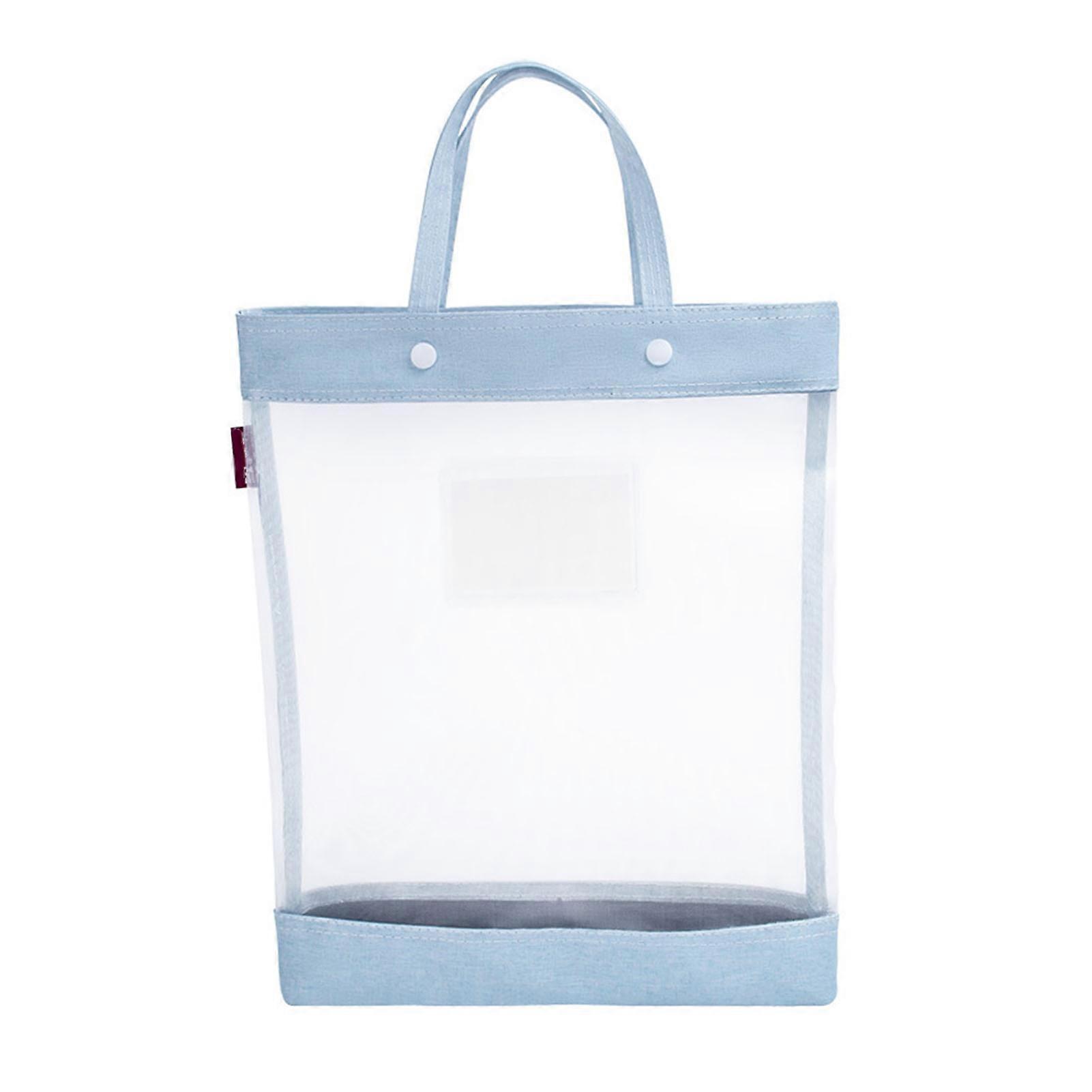 File Holder Carrying Case with Handle Transparent Large Capacity Strong Load-bearing Portable Document Storage Bag Organizer Jikaix