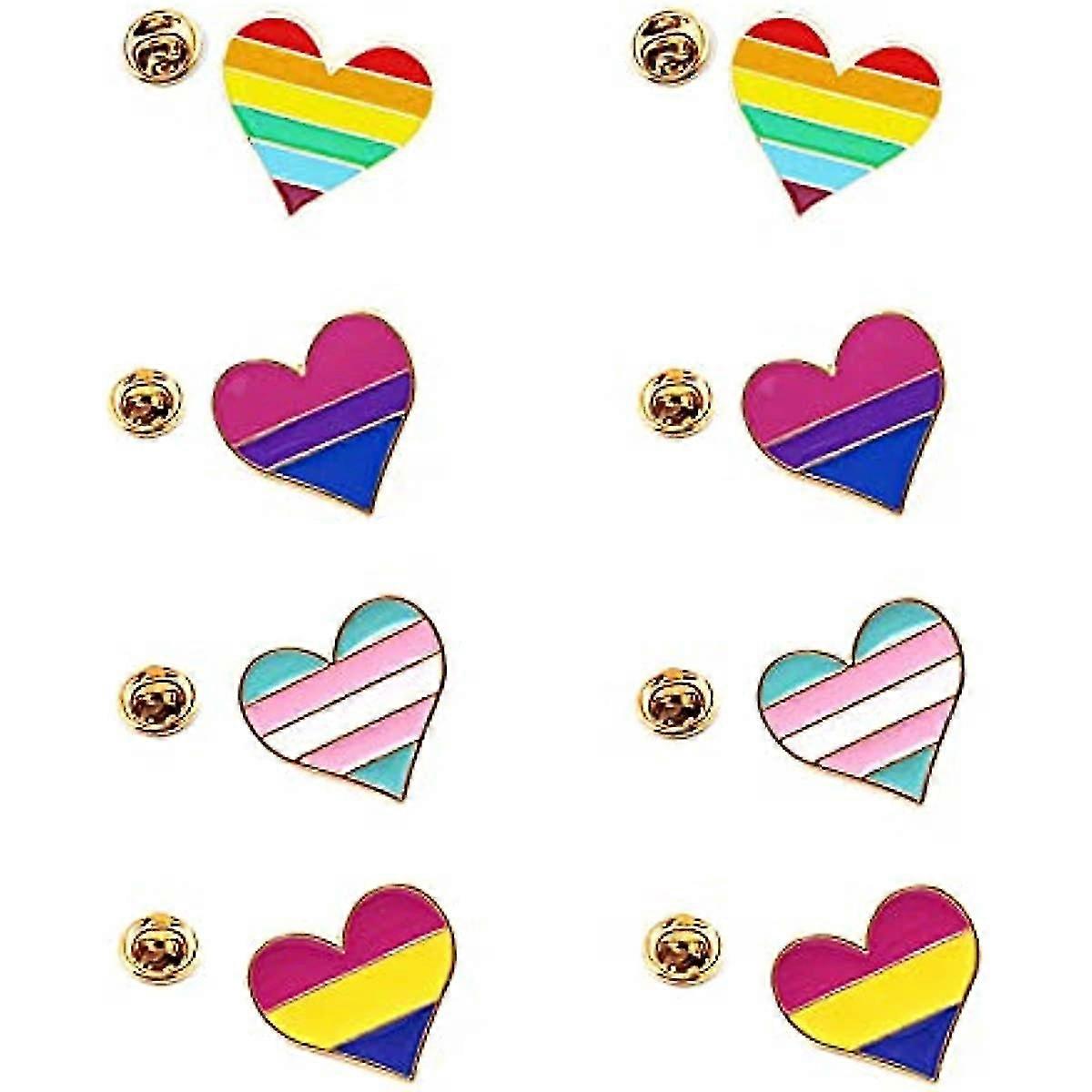 Rainbow Love Badge Pride Lapel Pins 8pcs