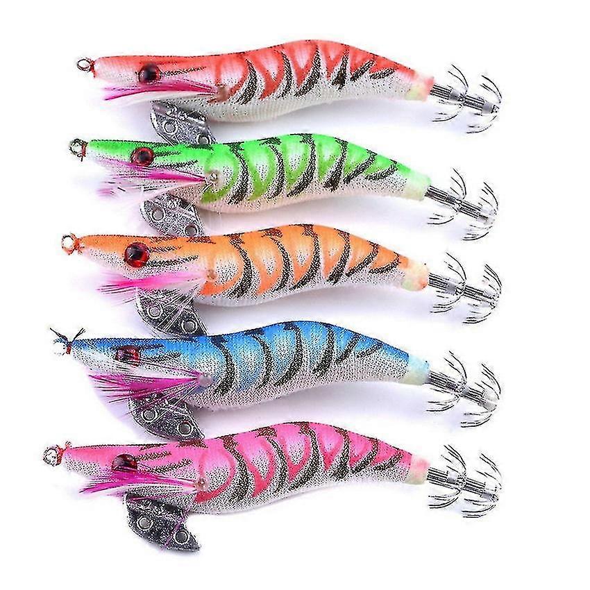 10stk Hårdt fiskeri agn lysende blæksprutte jig hav kunstig rejer agn fiskeri værktøj