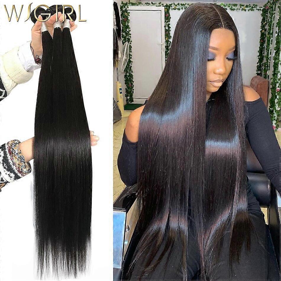 Wigirl 28 30 40 بوصة حزم الشعر المستقيم 100٪ الإنسان الشعر تمديد الشعر البرازيلي نسج حزم للمرأة السوداء ريمي
