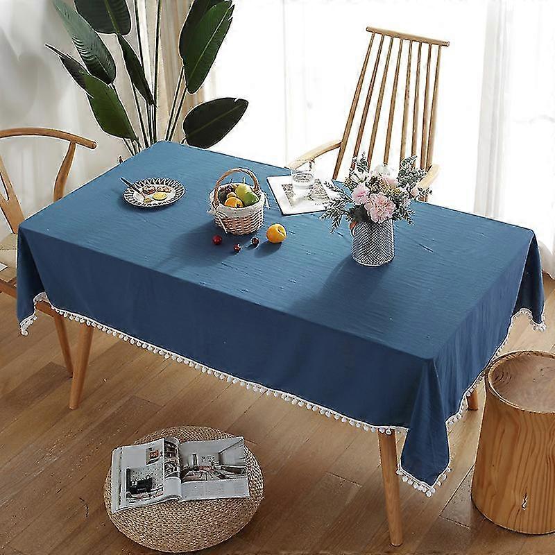 Spot Simple Washable Easy Care Solid Color Cotton Linen Rectangular Cover Towel Coffee Table Tablecloth Tablecloth