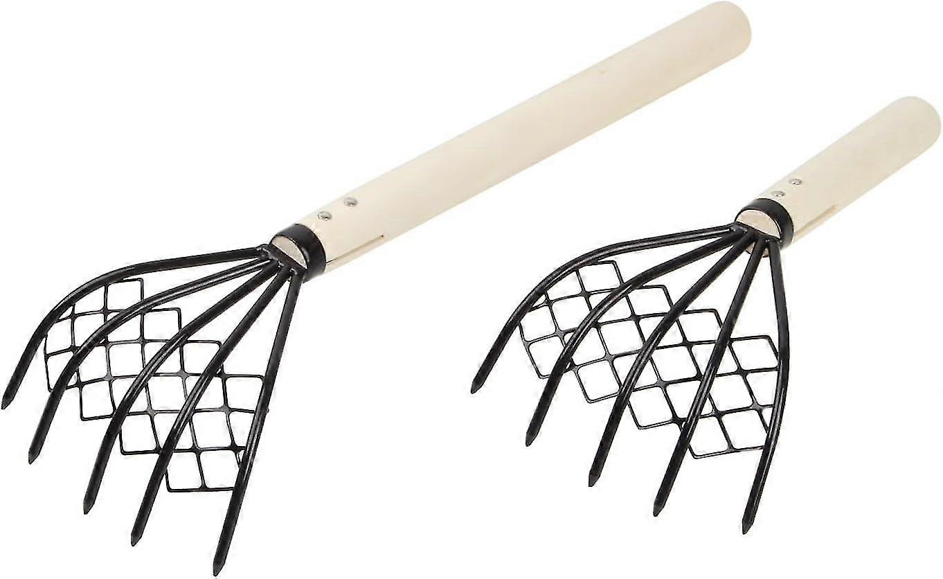 2 Pcs Claw Rake, Clam Rake With Net, Clam Scraper Tool For Beach Clamming Claws, Clam Scraper, Oyster Shell Digging Tool For Beach Gardening, Hand Rak