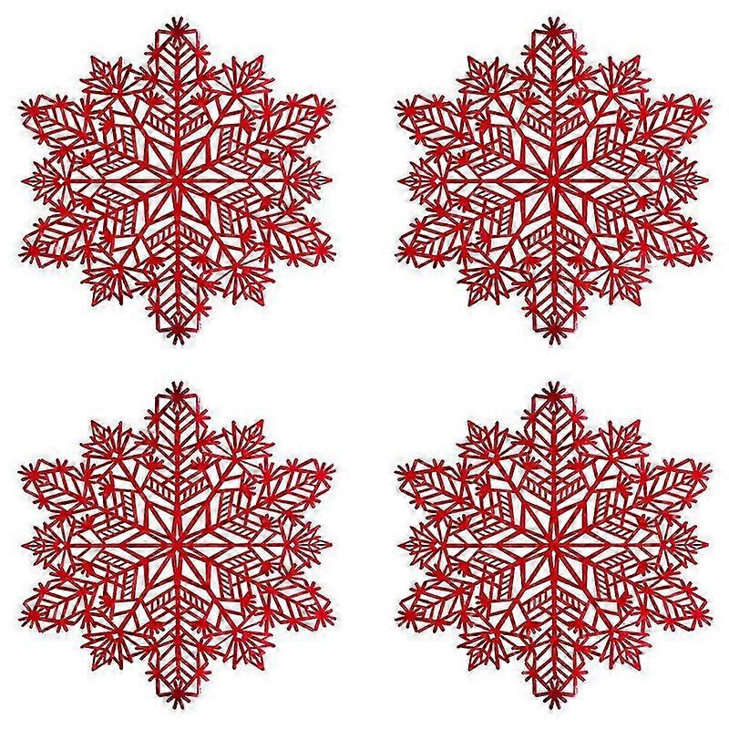 Snowflake Placemats Decorations Red Snowflake Tablemats Kitchen Table Mats For Christmas Holiday We
