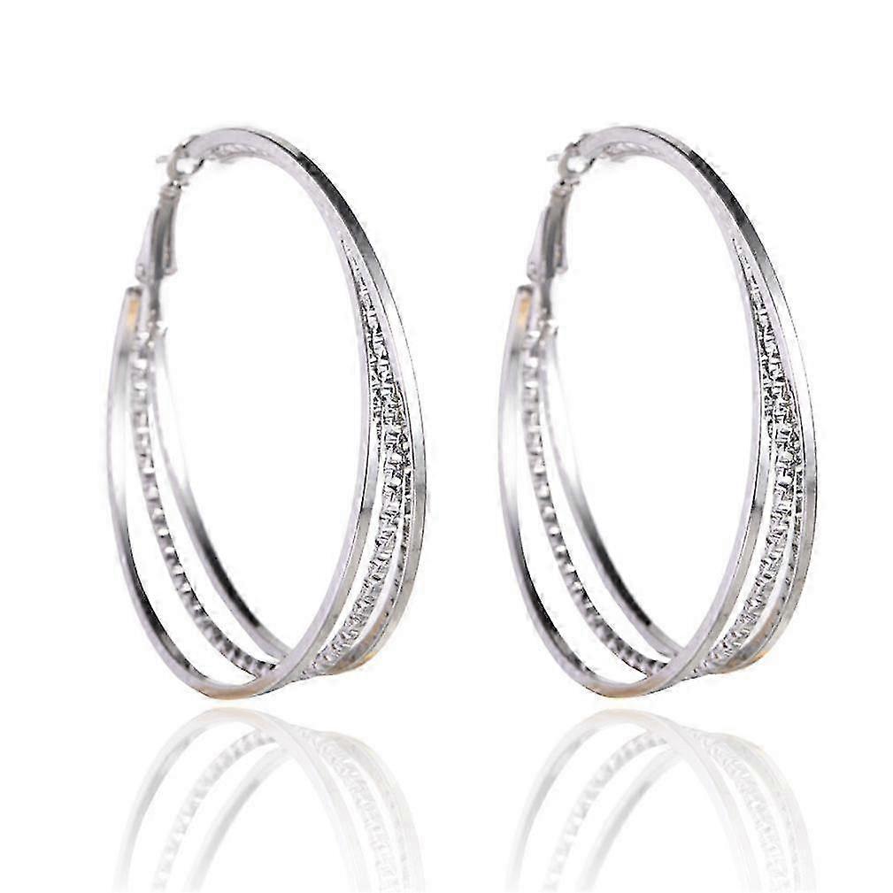 Big Earrings Exaggerated Geometric Circle Alloy for Daily Use