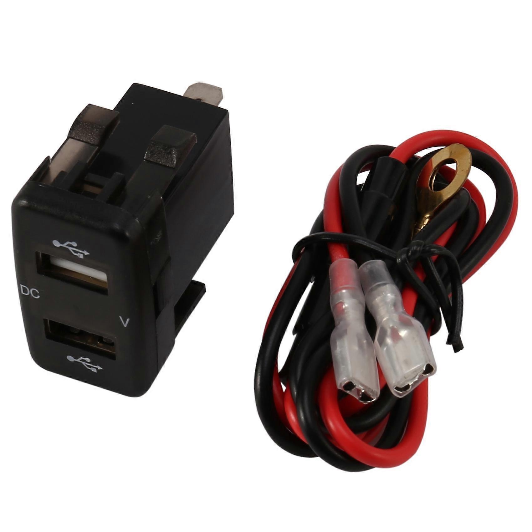 Auto Ladegerät Buchse Dual USB Port Lade Volt Display Adapter Fit für Blau