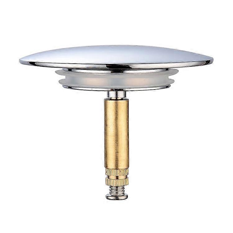 Badewannenstopfen, 70 mm, mit doppelter Dichtung, höhenverstellbar, Universal-Badewannenstopfen, Spülbeckenklappe, aus gehärtetem Messing mit Chrom...